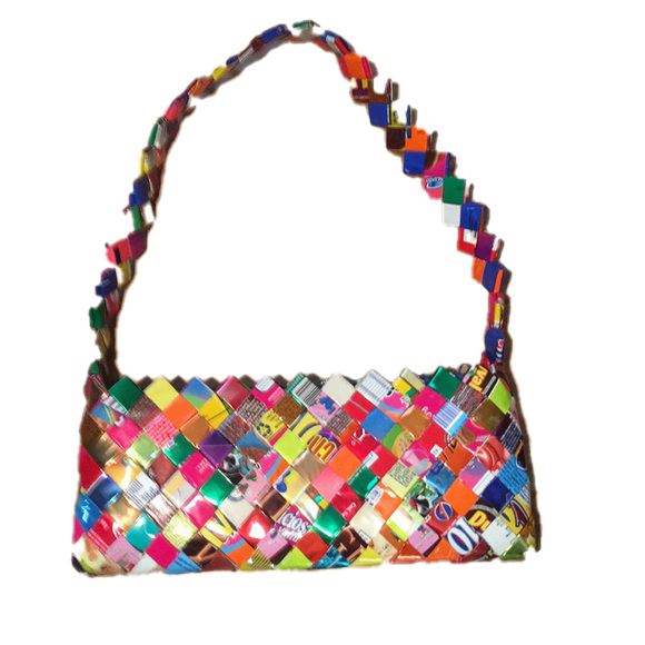 purse made from candy wrappers